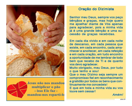 Cartão Oração Do Dizimista 4 - Kit Com 200 Unidades