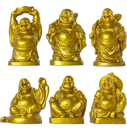 Addune Set De 6 Figuras De Resina De Estatuas De Buda Felice