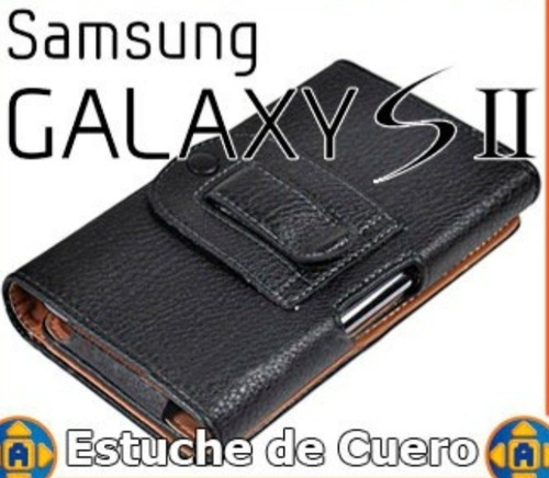 Imagen 1 de 3 de Estuche Cuero Con Clip Samsung S2 Funda Forro Protector Sii