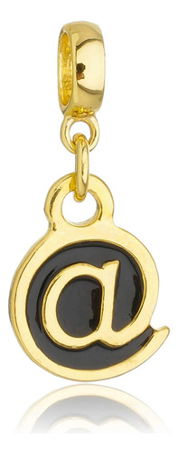 Berloque Arroba Internet Banhado A Ouro 18k Premium