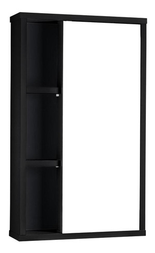 Imagem 3 de 5 de Armário Com Espelho Para Banheiro Milano Preto