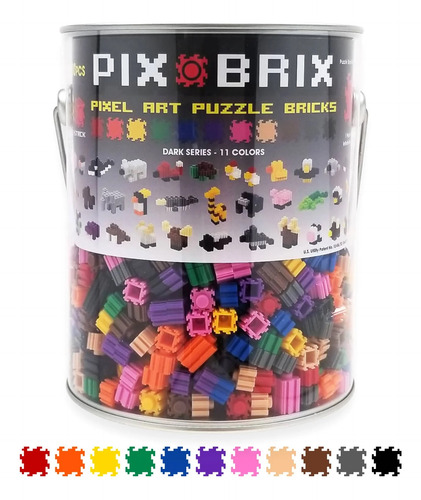 Mini Bloques Pix Brix 1500 Un Mix Balde Pixel-art