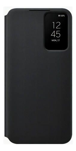 Smart Sview Wallet Para Galaxy S22+ Plus (s906) Samsung Nombre Del Diseño Liso Color Negro