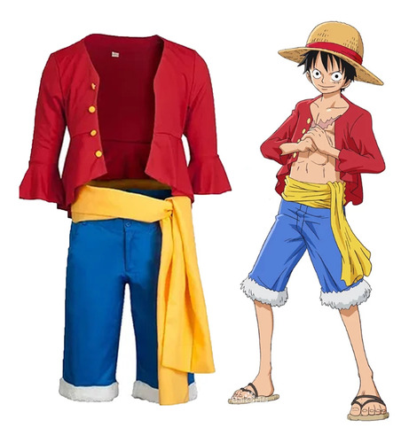 Disfraz De Cosplay De Luffy De Una Pieza Para Adulto