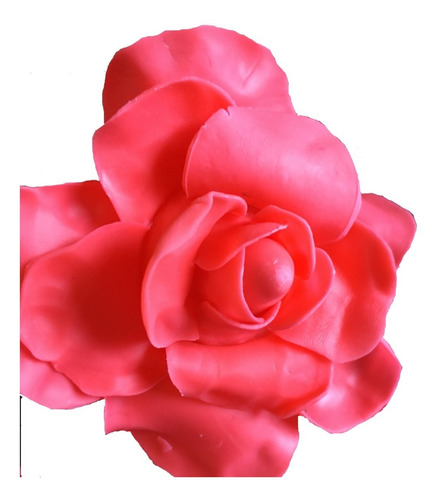 Flores Adorno De Torta Tipo Rosa Color Coral Porcelana Fría 