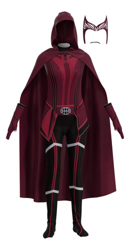 Wanda Vision Scarlet Witch Mono Cosplay Disfraz Con Capa Con Tocado A