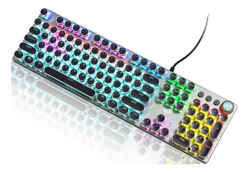 Zdawnn Teclado Mecnico Para Juegos Estilo Mquina De Escribir