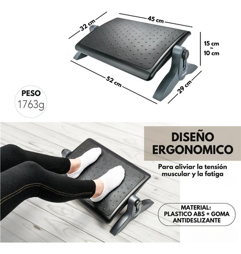 Reposa Apoya Pies Ergonomico Aidata Libera Tension Piernas