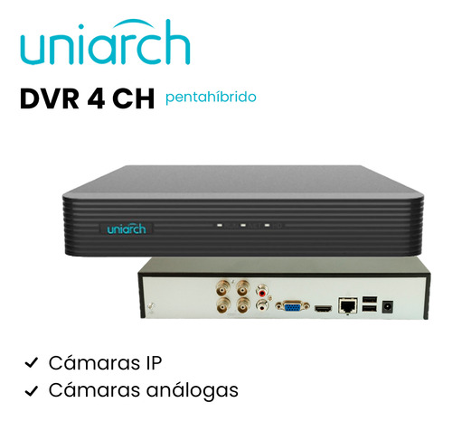 Uniarch Kit De Seguridad Kit-uac-104g-b122-cc-2tb 4 Cámaras Análogas 2mp Imagen A Color 24/7 + Hdd 2tb Micrófono Incluido Metálicas Protección Exterior Ip67 Máxima Seguridad B122 Cctv