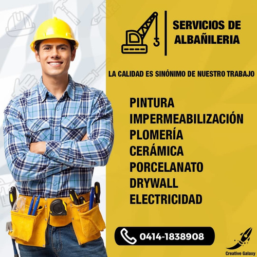Imagen 1 de 1 de Constructor Ofrece Servicios Generales Albañilería Pintura 