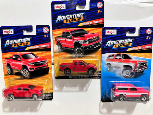 Maisto Camionetas Ford Raptor, Chevrolet Blazer, Colorado.