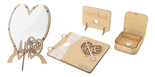 Libro De Registro De Bodas, Recepciones, Invitados, Madera,