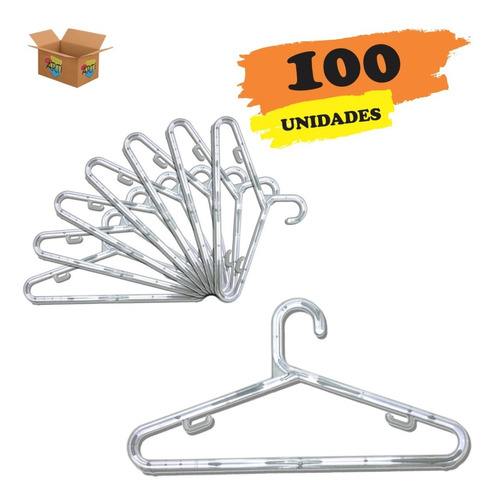 100 Cabides Acrílico Cristal Adulto  Entrega Imediata