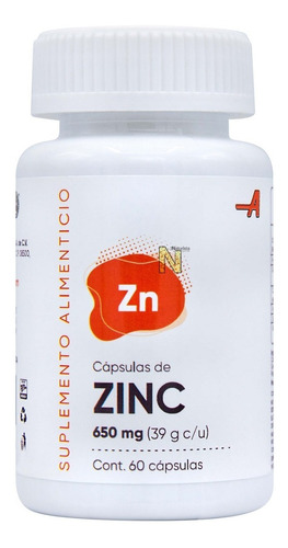 Zinc (60 Cápsulas De 650 Mg C/u) Anahuac