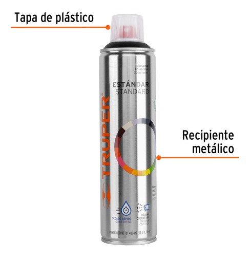 Pintura En Aerosol Negro Mate 400 Ml Truper 19033