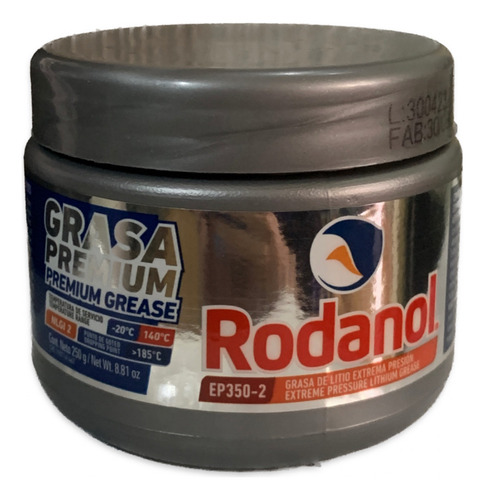 Rodanol Grasa Litio Extrema Presión Amarillo Nlgi 2 250g