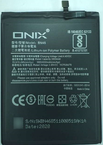 Bateria Compatible Onix Bn46 Para Xiaomi Redmi Note 8