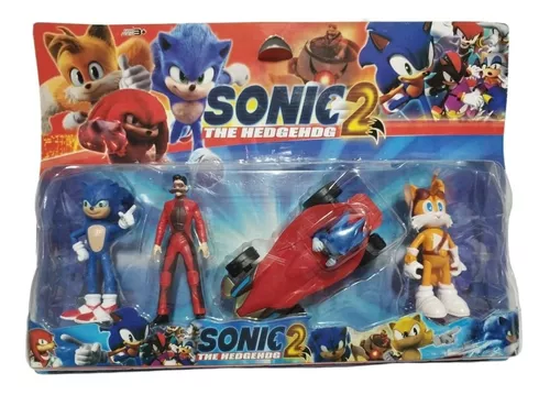 Bonecos Sonic 2 Filme - Kit com 5 Personagens – 7cm (2.5 Polegadas) - Jakks  - Tails - Knuckles - Robotnik