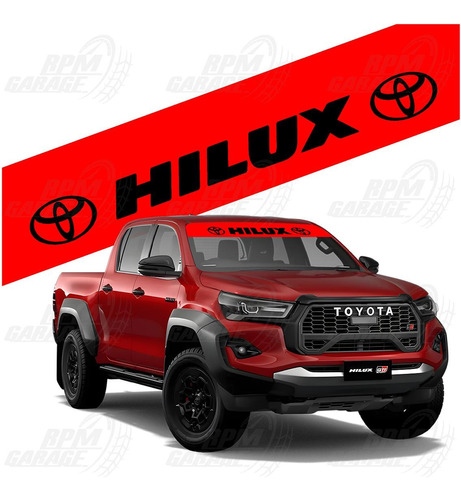 Sticker Parabrisas Sombrilla Adhesiva Tapasol Toyota Hilux