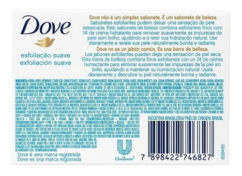 Imagem 3 de 3 de Sabonete Em Barra Dove Esfoliação Suave 90g