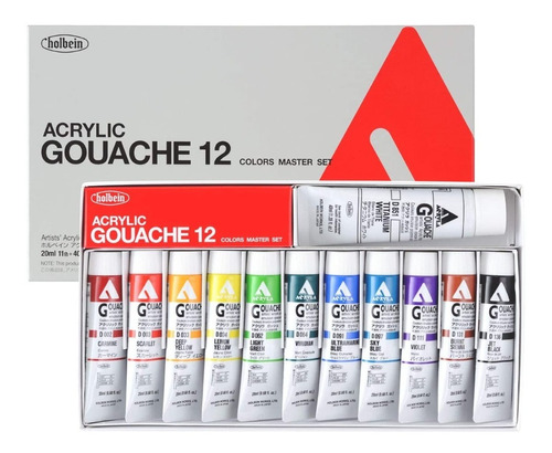 Holbein Acrylic Gouache - Master Set De 12 Colores - 20 Ml.