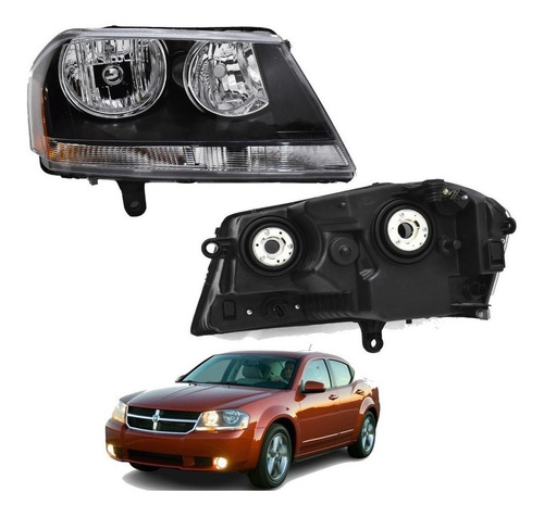 Faro Dodge Avenger 2008 2010 2012 2014 Derecho Negro*