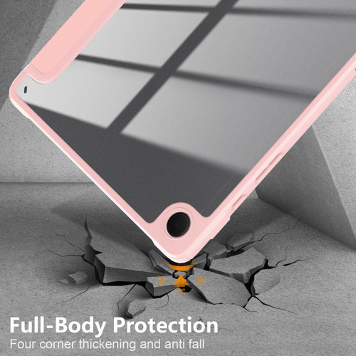 A Funda Rosa De 3 Pliegues De Color Sólido Para Galaxy Tab