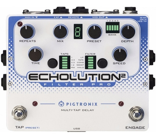 Pigtronix Echolution 2 Filter Pro Delay Y Mod Y Filtros (Usado)
