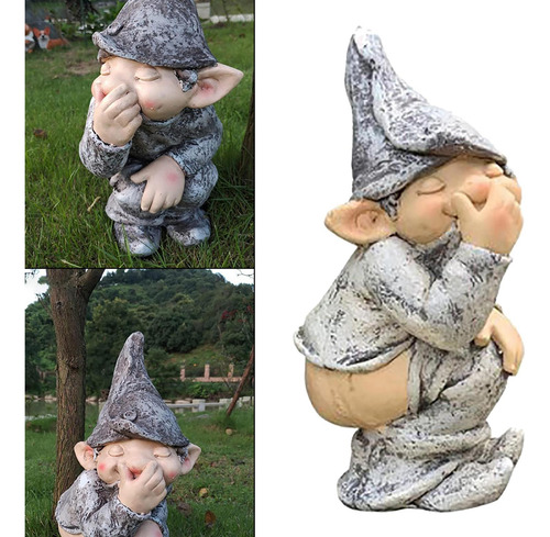 3 Figura De Estatua De Gnomo Travieso De Poliresina
