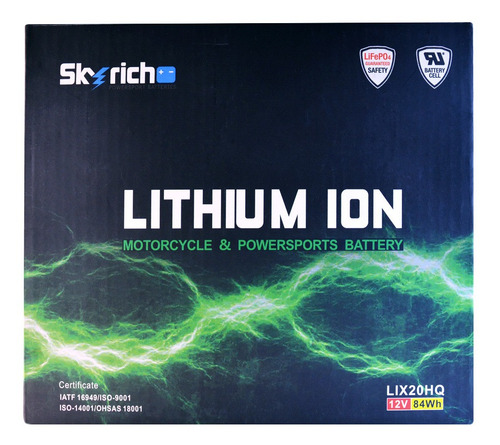 Imagen 3 de 9 de Bateria Litio Skyrich P/ Moto Lix20hq Libre Mant. Cuotas