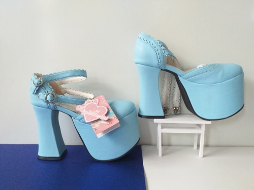 Sapato Salto Alto Lolita Cosplay 12.5cm