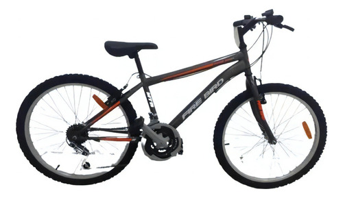 Mountain bike infantil Halley BIN19131 R24 18v frenos v-brakes cambios Power color gris con pie de apoyo  