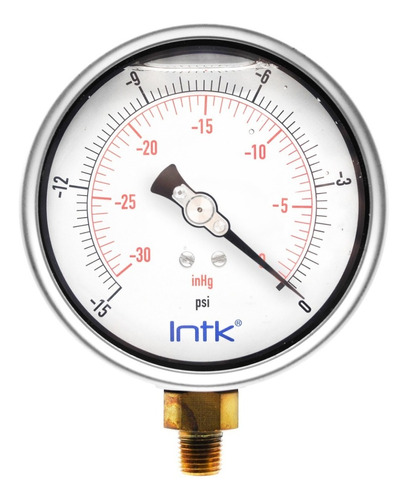 Vacuómetro Inox Glicerina 4 PLG ,-15 Inhg (aire, Agua)