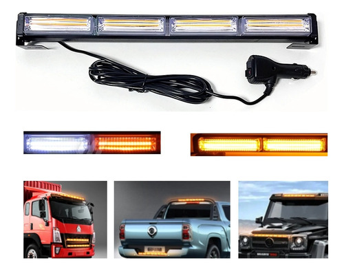 Barra Torreta Estrobo Codigo Leds Cob Policia 24 PuLG 40w