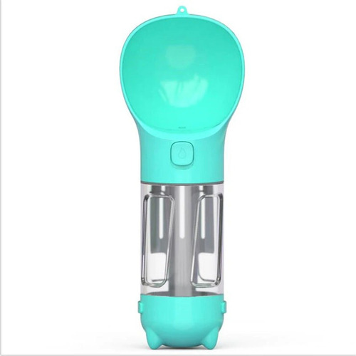 Garrafa Bebedouro 300ml Portátil Cata Caca Pet Passeio Cor Azul
