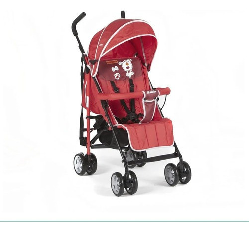 Cochecito Paraguitas Kiddy C12 Bebe Cuna Compacto Reforzado Color Rojo Color del chasis Negro