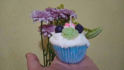 Velas Cupcake. Velas Postre Aromáticas Artesanales 3pz