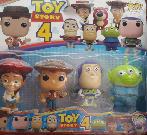 Muñecos Toy Story 4 - Tipo Funko Pop - Set X 4 Personajes