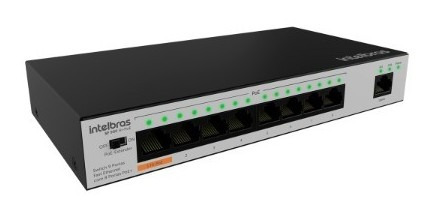 Imagem 3 de 9 de Switch 9 Portas Fast 8 Portas Intelbras Poe+ Sf 900 Hi-poe