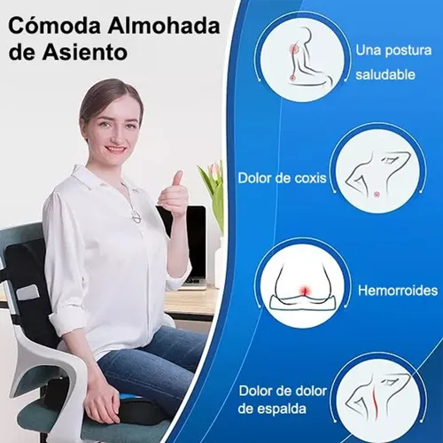 Cojín De Gel Y Almohada De Apoyo Lumbar Diseño Ergonómico