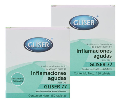 Gliser 77 Inflamaciones Agudas (2 Pzas) 150 Tabletas C/u