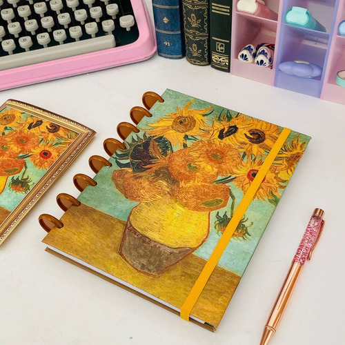 Caderno De Disco Buendía Inteligente A5 - Van Gogh Cor Girassóis