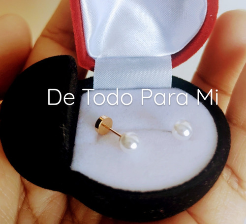 Imagen 3 de 3 de Aros De Oro Con Perlas N°3 Abridores Bebés Y Niñas, Legítimo