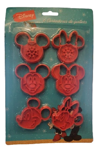 Cortador De Galletas Mickey Y Minnie Mouse 6 Piezas