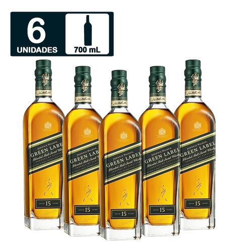 Caja De Whisky Johnnie Walker Etiqueta Verde 700 Ml