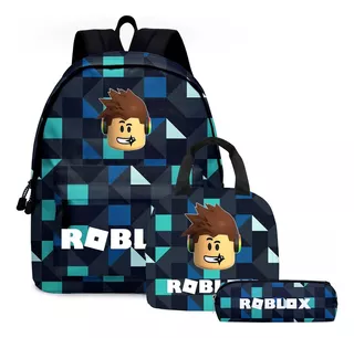 Mochila Escolar Roblox Lancheira Mochila 3 Peças