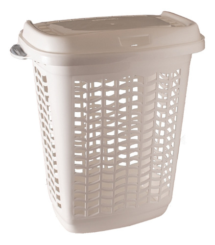 Cesto Canasto De Ropa Sucia Rectangular 50l Gemplast Blanco