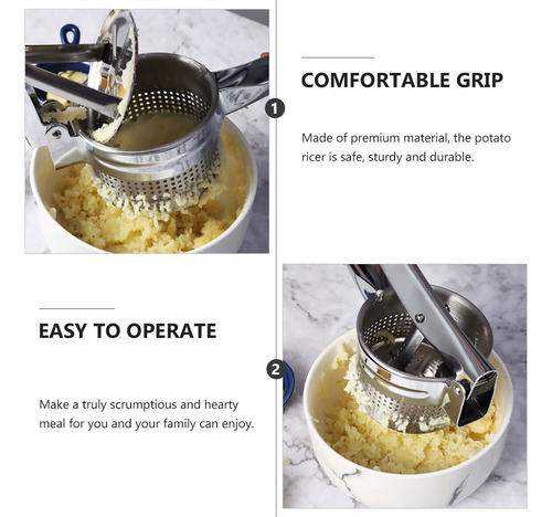 Trituradora De Patatas Manual De Acero Inoxidable, 1 Pieza