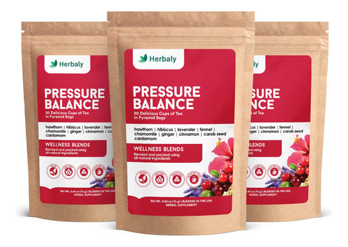 Herbaly Pressure Balance Tea - 9 Superhierbas - Presion, Col