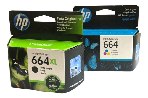 Pack Combo Cartucho Hp 664xl Bk , 664 Color